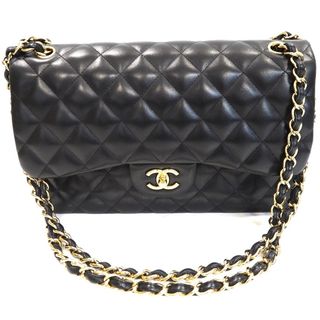 シャネル(CHANEL)のTh960991 シャネル チェーンショルダーバッグ デカマトラッセ30 ラムスキン ダブルチェーン ダブルフラップ A58600 ブラック/ゴールド金具 CHANEL 中古(ショルダーバッグ)