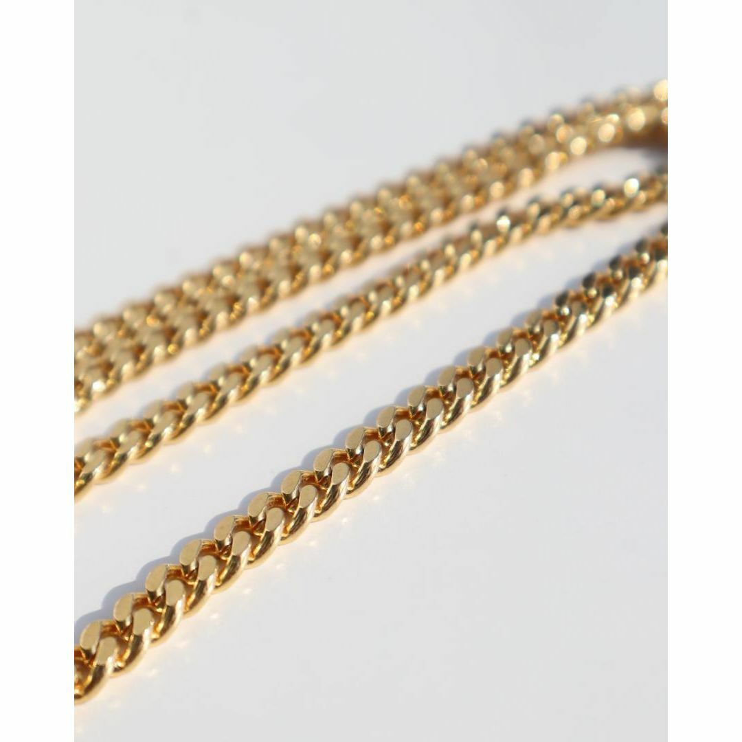 VINTAGE(ヴィンテージ)のゴールドカラー チャンキー 喜平 チェーン ネックレス 2面シングル 5㎜ メンズのアクセサリー(ネックレス)の商品写真