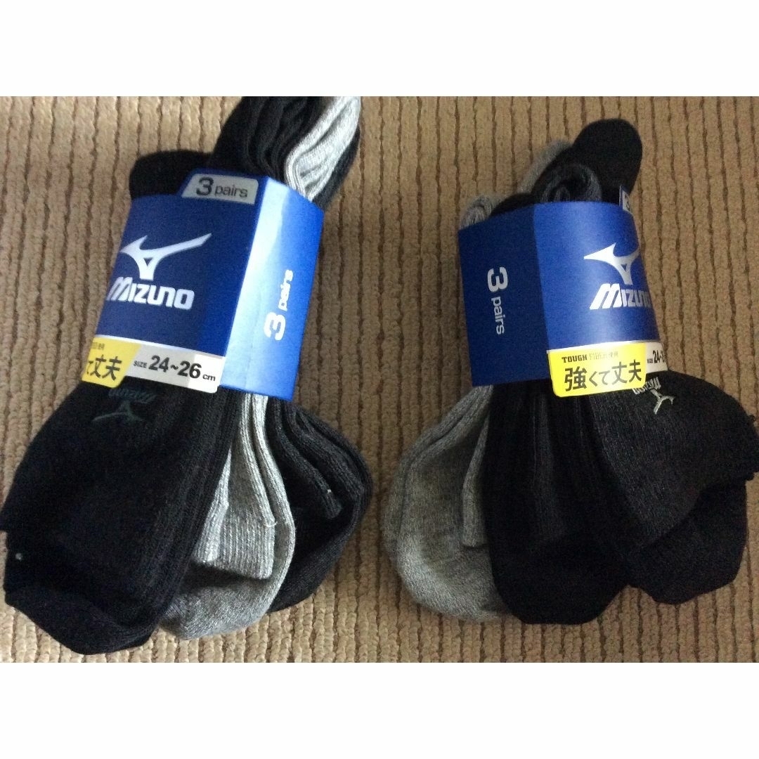 MIZUNO(ミズノ)の 【新品】　ミズノ　６足　24-26㎝　靴下　ソックス メンズのレッグウェア(ソックス)の商品写真