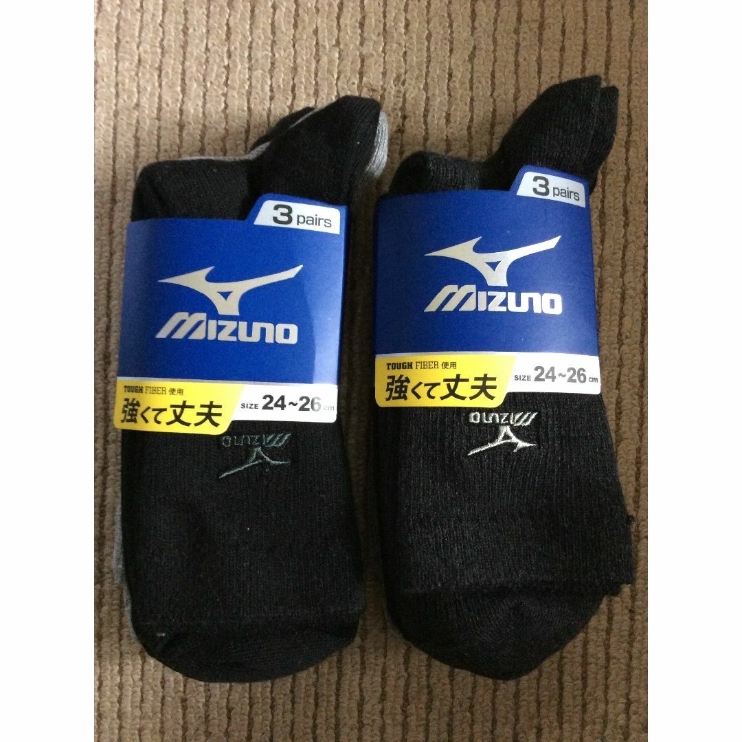 MIZUNO(ミズノ)の 【新品】　ミズノ　６足　24-26㎝　靴下　ソックス メンズのレッグウェア(ソックス)の商品写真