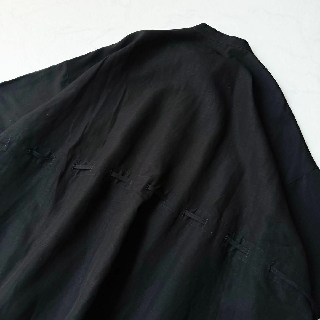 Ron Herman(ロンハーマン)の極美品✨ 21SS エレストリオフ リネン ピンタック シャツ ブラック 38 レディースのトップス(シャツ/ブラウス(半袖/袖なし))の商品写真
