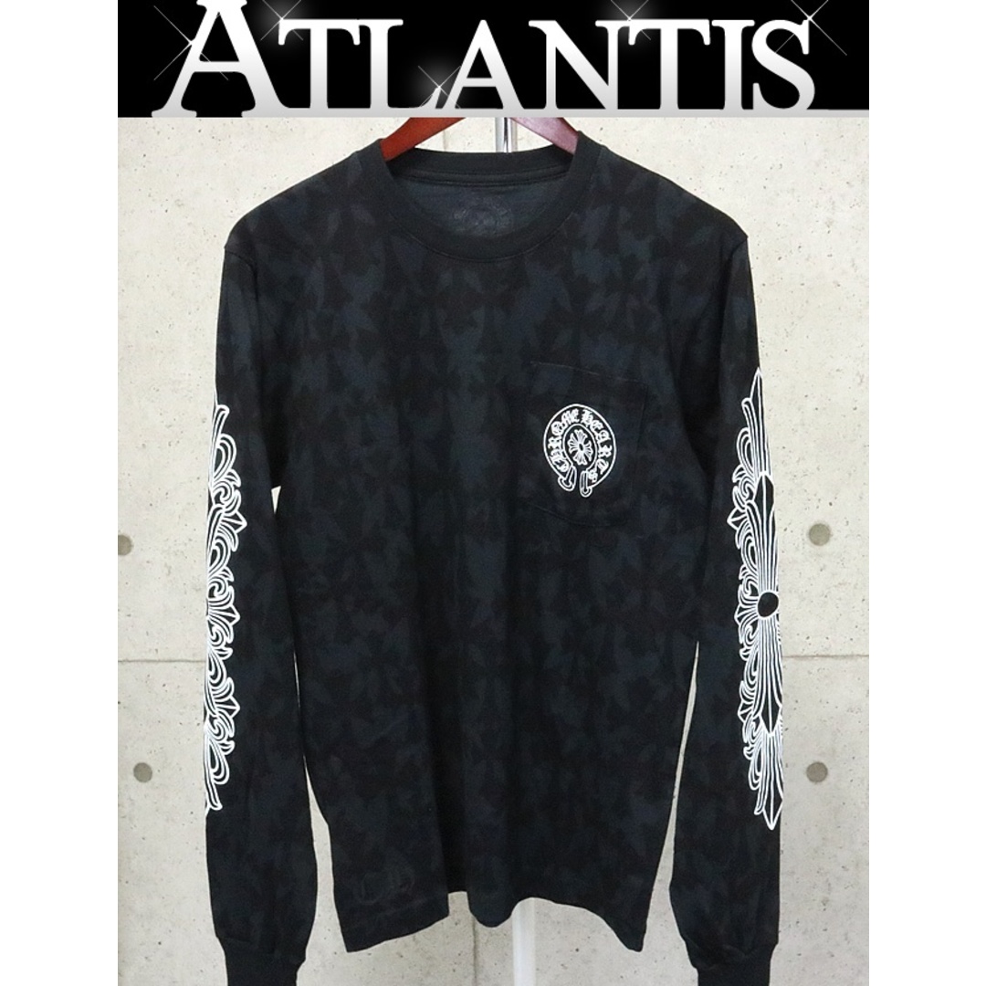 Chrome Hearts(クロムハーツ)のCHROMEHEARTS 銀座店 クロムハーツ 新品  総クロスプリント フローラルクロス ロンT 長袖 メンズ size:XL 黒 94770 メンズのトップス(Tシャツ/カットソー(七分/長袖))の商品写真