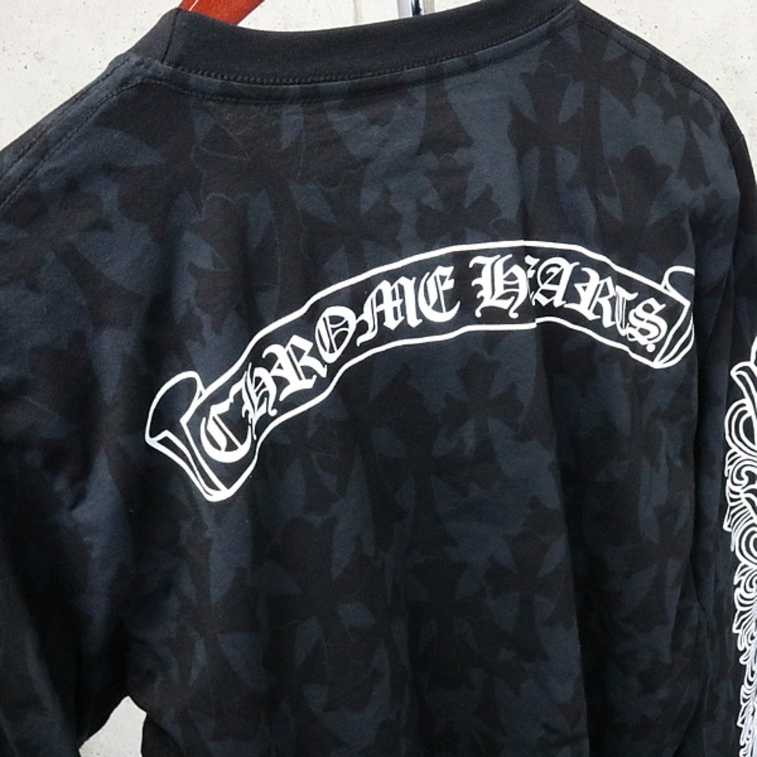 Chrome Hearts(クロムハーツ)のCHROMEHEARTS 銀座店 クロムハーツ 新品  総クロスプリント フローラルクロス ロンT 長袖 メンズ size:XL 黒 94770 メンズのトップス(Tシャツ/カットソー(七分/長袖))の商品写真