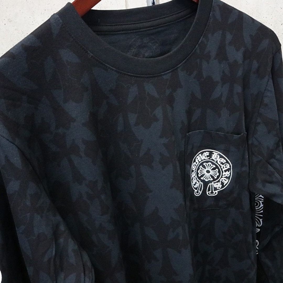 Chrome Hearts(クロムハーツ)のCHROMEHEARTS 銀座店 クロムハーツ 新品  総クロスプリント フローラルクロス ロンT 長袖 メンズ size:XL 黒 94770 メンズのトップス(Tシャツ/カットソー(七分/長袖))の商品写真