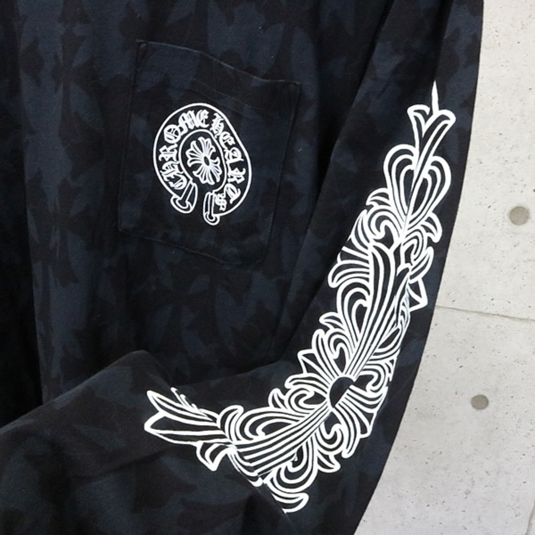 Chrome Hearts(クロムハーツ)のCHROMEHEARTS 銀座店 クロムハーツ 新品  総クロスプリント フローラルクロス ロンT 長袖 メンズ size:XL 黒 94770 メンズのトップス(Tシャツ/カットソー(七分/長袖))の商品写真