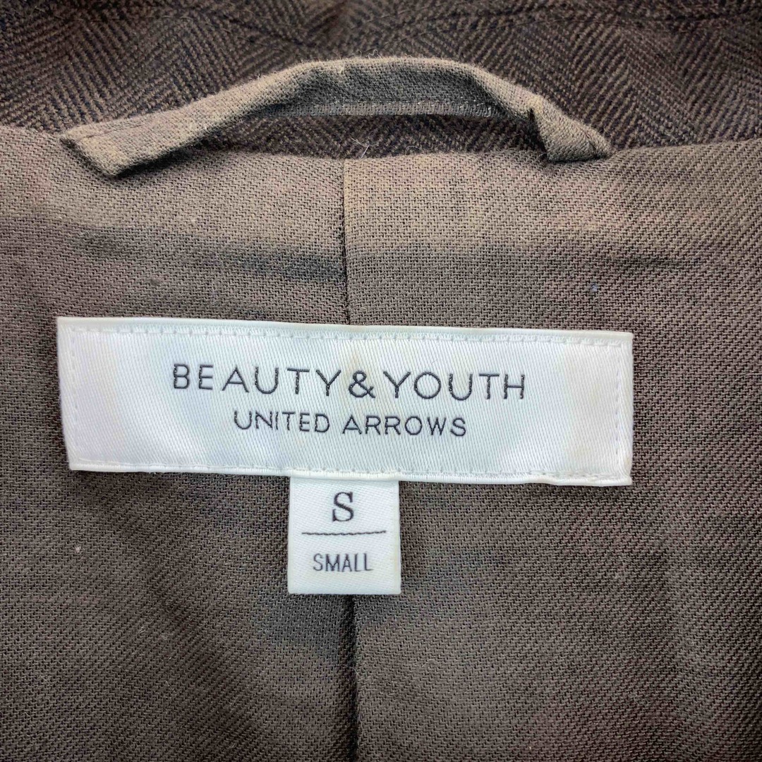 BEAUTY&YOUTH UNITED ARROWS(ビューティアンドユースユナイテッドアローズ)のBEAUTY&YOUTH UNITED ARROWS ビューティーアンドユースユナイテッドアローズ レディース テーラードジャケット ブラウン ヘリンボーン レディースのジャケット/アウター(チェスターコート)の商品写真