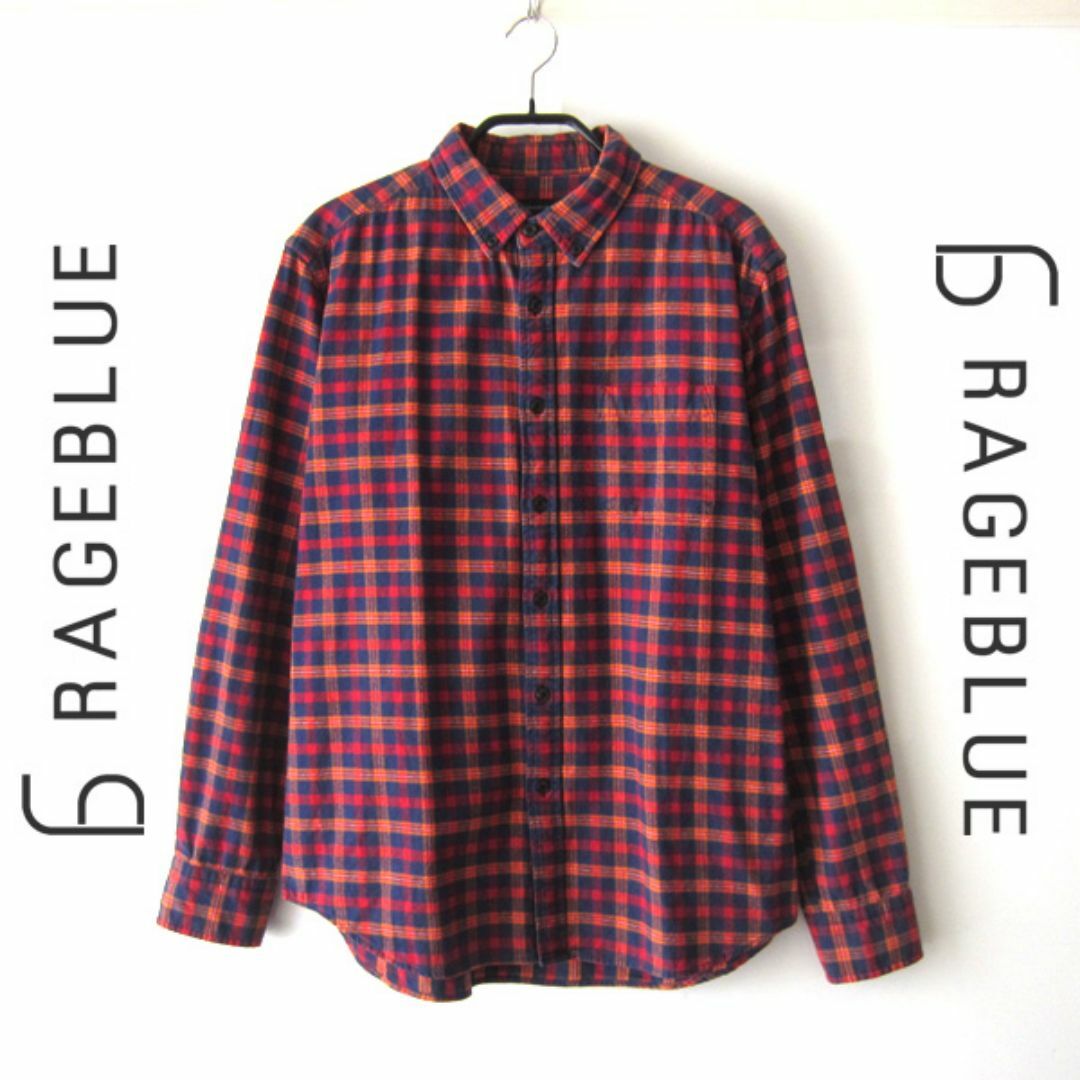 RAGEBLUE(レイジブルー)の美品　RAGEBLUE／レイジブルー★　チェック柄　ボタンダウンシャツ　L メンズのトップス(シャツ)の商品写真