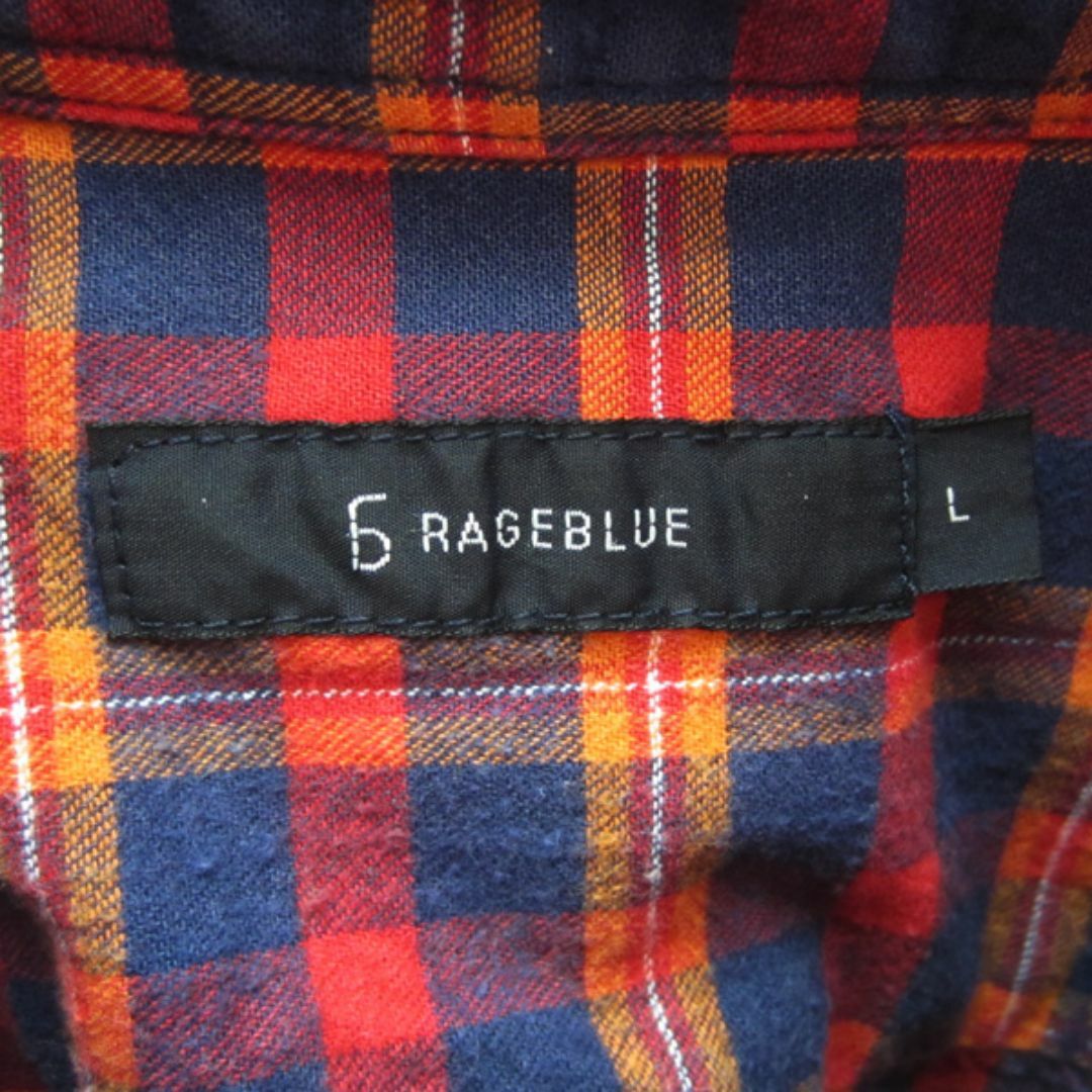 RAGEBLUE(レイジブルー)の美品　RAGEBLUE／レイジブルー★　チェック柄　ボタンダウンシャツ　L メンズのトップス(シャツ)の商品写真