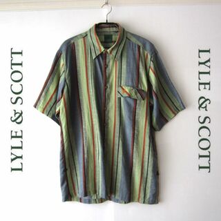 ライルアンドスコット(LYLE&SCOTT)の美品　Lyle＆Scott／ライル＆スコット★　ストライプ　 半袖シャツ(シャツ)