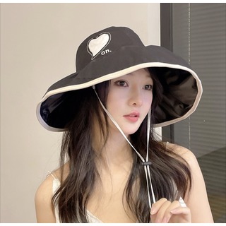 【大人気】 紫外線対策 帽子 レディース つば ビッグ ハート 可愛い(ハット)
