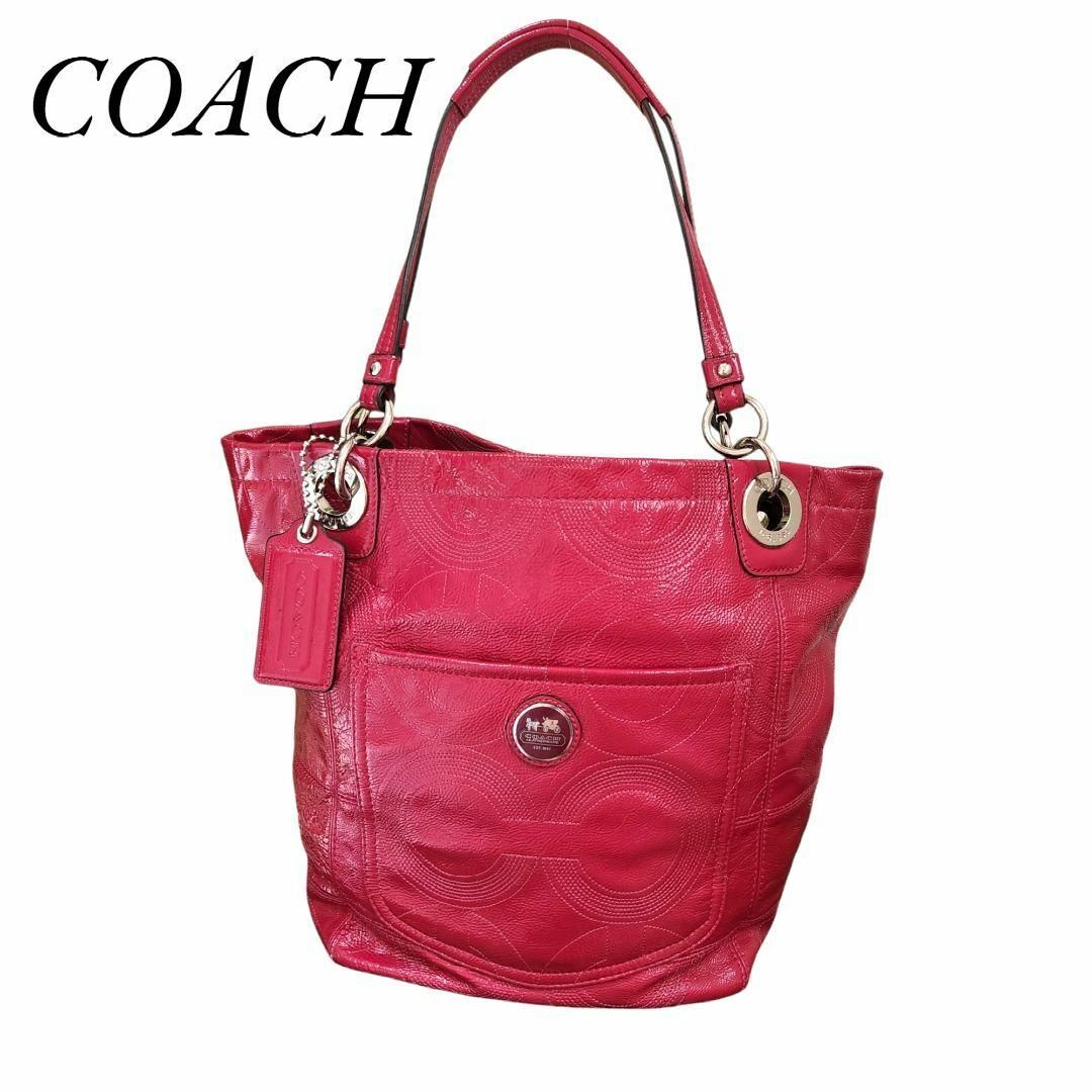 COACH(コーチ)のCOACH コーチ トートバッグ　パテントレザー エナメル　ピンク　14265 レディースのバッグ(トートバッグ)の商品写真