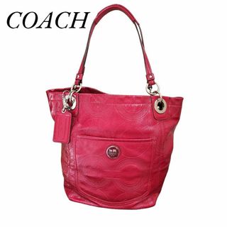 コーチ(COACH)のCOACH コーチ トートバッグ　パテントレザー エナメル　ピンク　14265(トートバッグ)