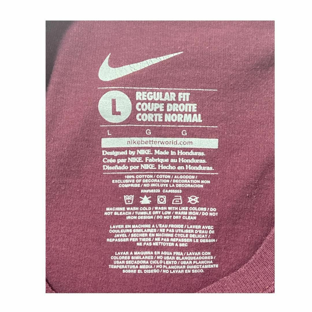 NIKE(ナイキ)のナイキ NIKE ビッグロゴ カットソー 長袖 ロンT  古着 L えんじ色 メンズのトップス(Tシャツ/カットソー(七分/長袖))の商品写真