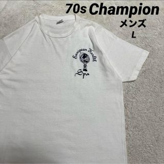 Champion - 70s USA製 バータグ Champion チャンピオン　Tシャツ　メンズ L