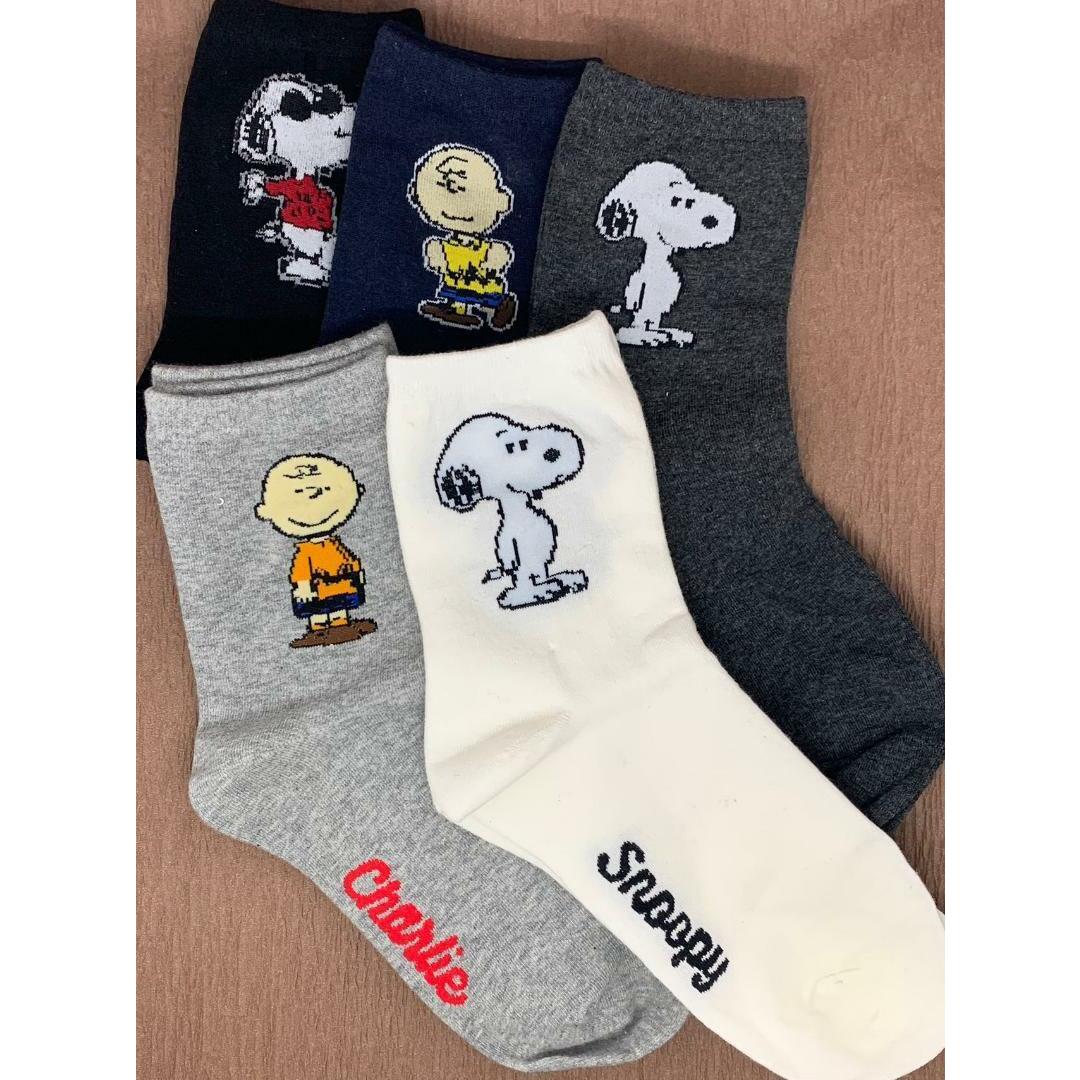 snoopy 5足セット スヌーピー靴下 レディスソックス　6893 レディースのレッグウェア(ソックス)の商品写真