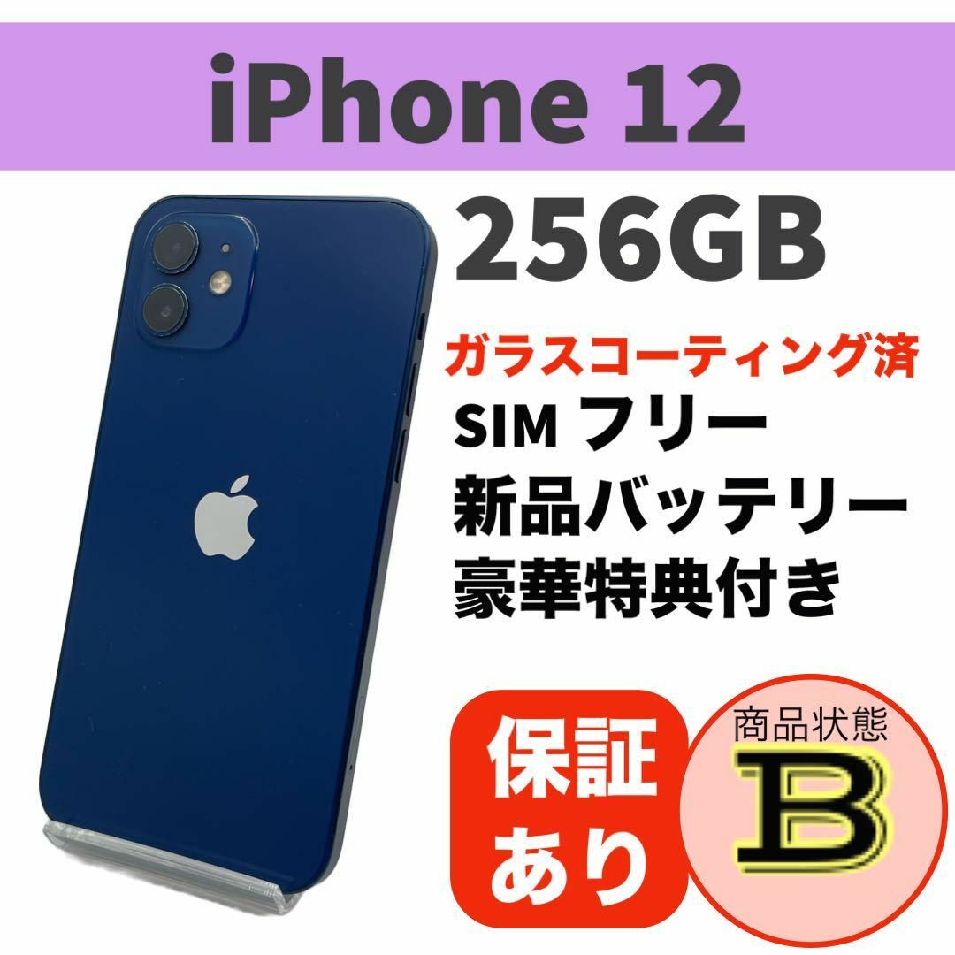 Apple(アップル)の【訳あり】iPhone 12 ブルー 256GB 本体 SIMフリー スマホ/家電/カメラのスマートフォン/携帯電話(スマートフォン本体)の商品写真