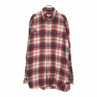 ディーゼル(DIESEL)のディーゼル チェック 長袖 ネルシャツ XL レッド系 DIESEL メンズ 古着 【240427】(シャツ)