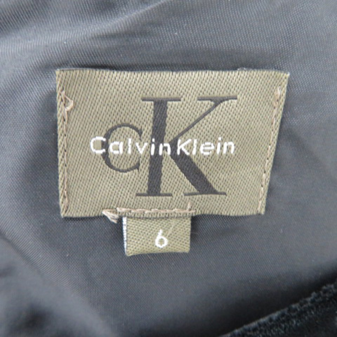 ck Calvin Klein(シーケーカルバンクライン)のシーケーカルバンクライン ワンピース ひざ丈 半袖 ラウンドネック ベロア 無地 レディースのワンピース(ひざ丈ワンピース)の商品写真