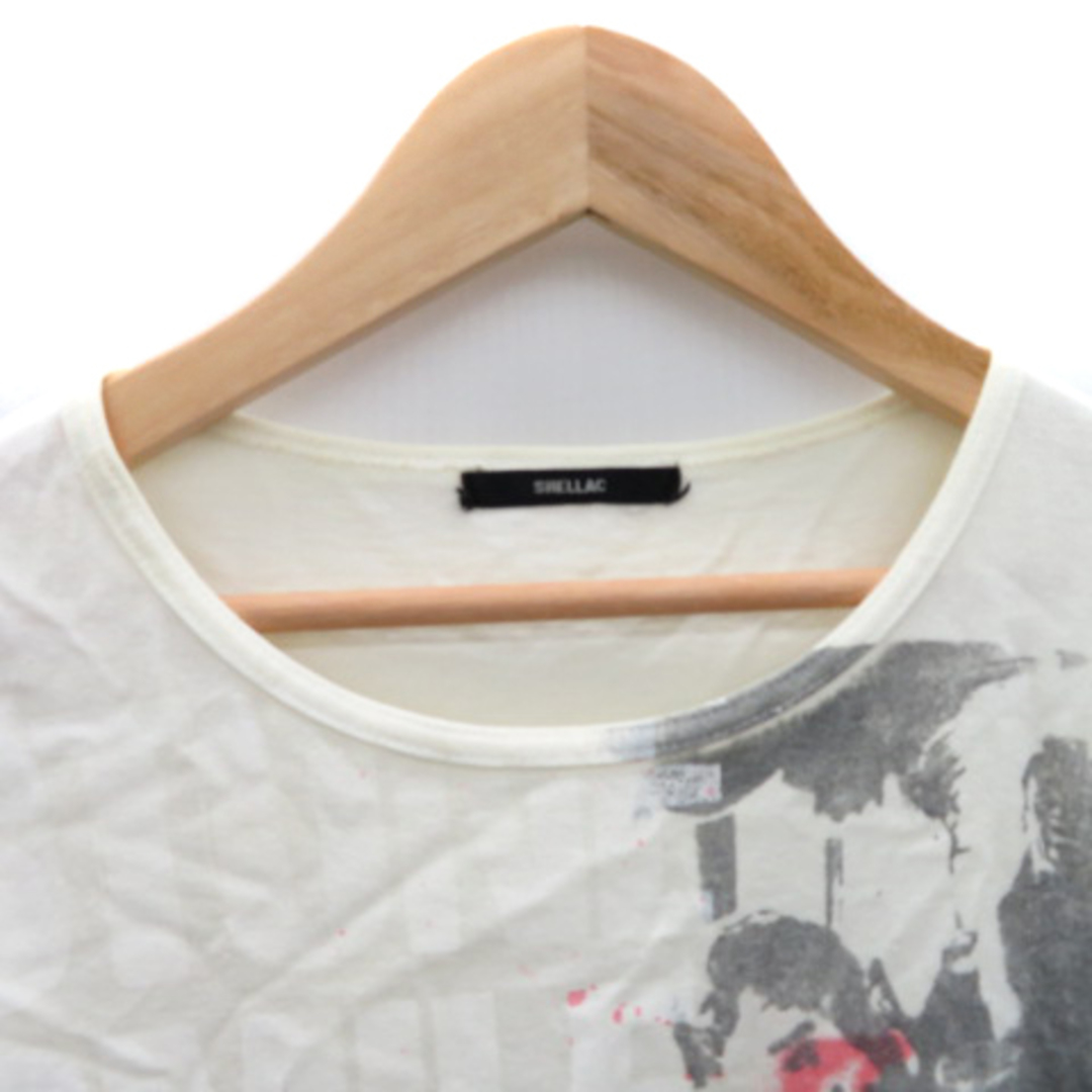 SHELLAC(シェラック)のシェラック Tシャツ カットソー 半袖 ラウンドネック プリント オフホワイト メンズのトップス(Tシャツ/カットソー(半袖/袖なし))の商品写真
