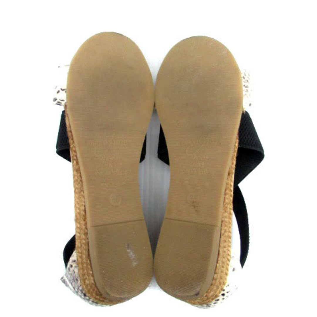 gaimo(ガイモ)のガイモ エラスティックエスパドリーユサンダル パイソン柄 36 23cm 黒 レディースの靴/シューズ(サンダル)の商品写真