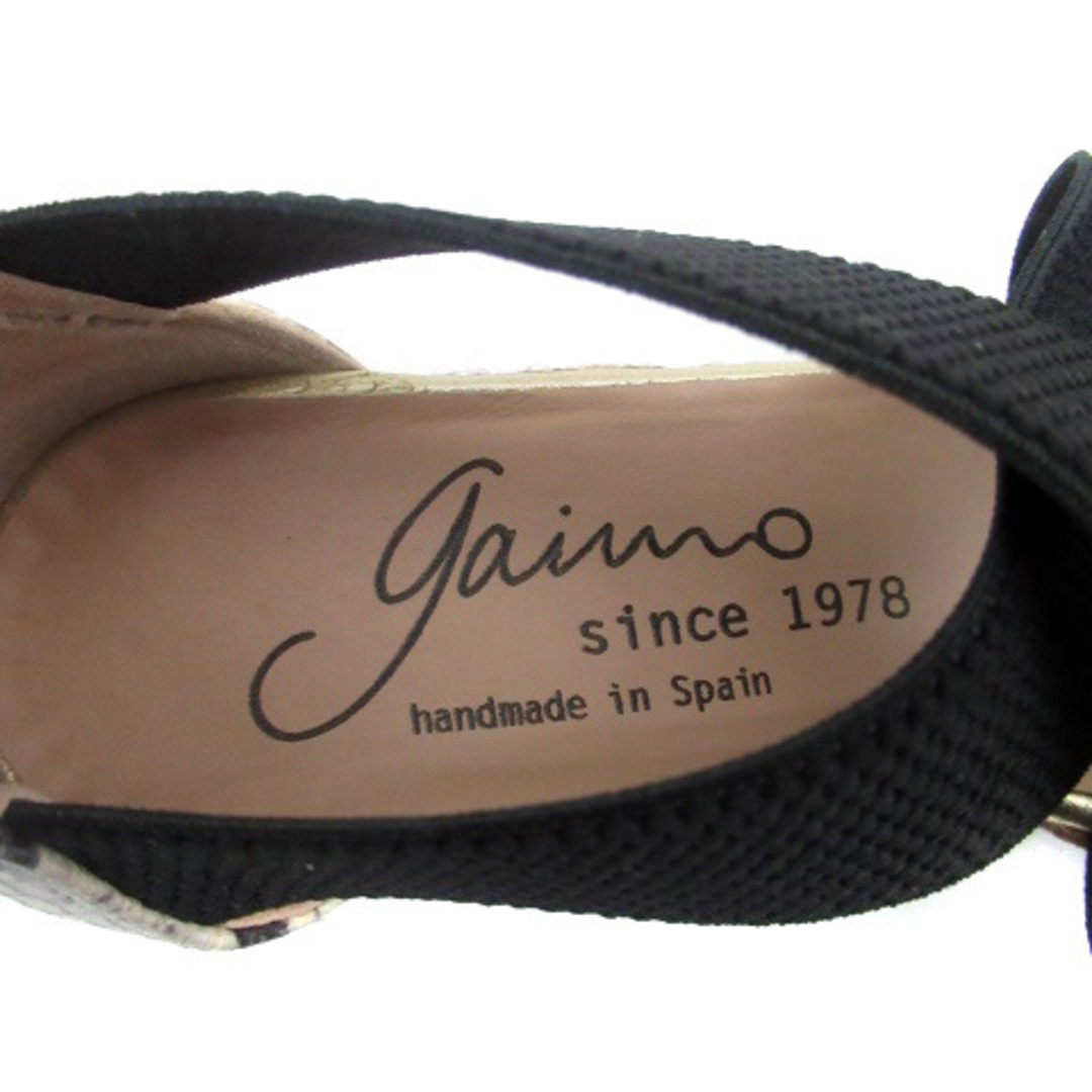 gaimo(ガイモ)のガイモ エラスティックエスパドリーユサンダル パイソン柄 36 23cm 黒 レディースの靴/シューズ(サンダル)の商品写真