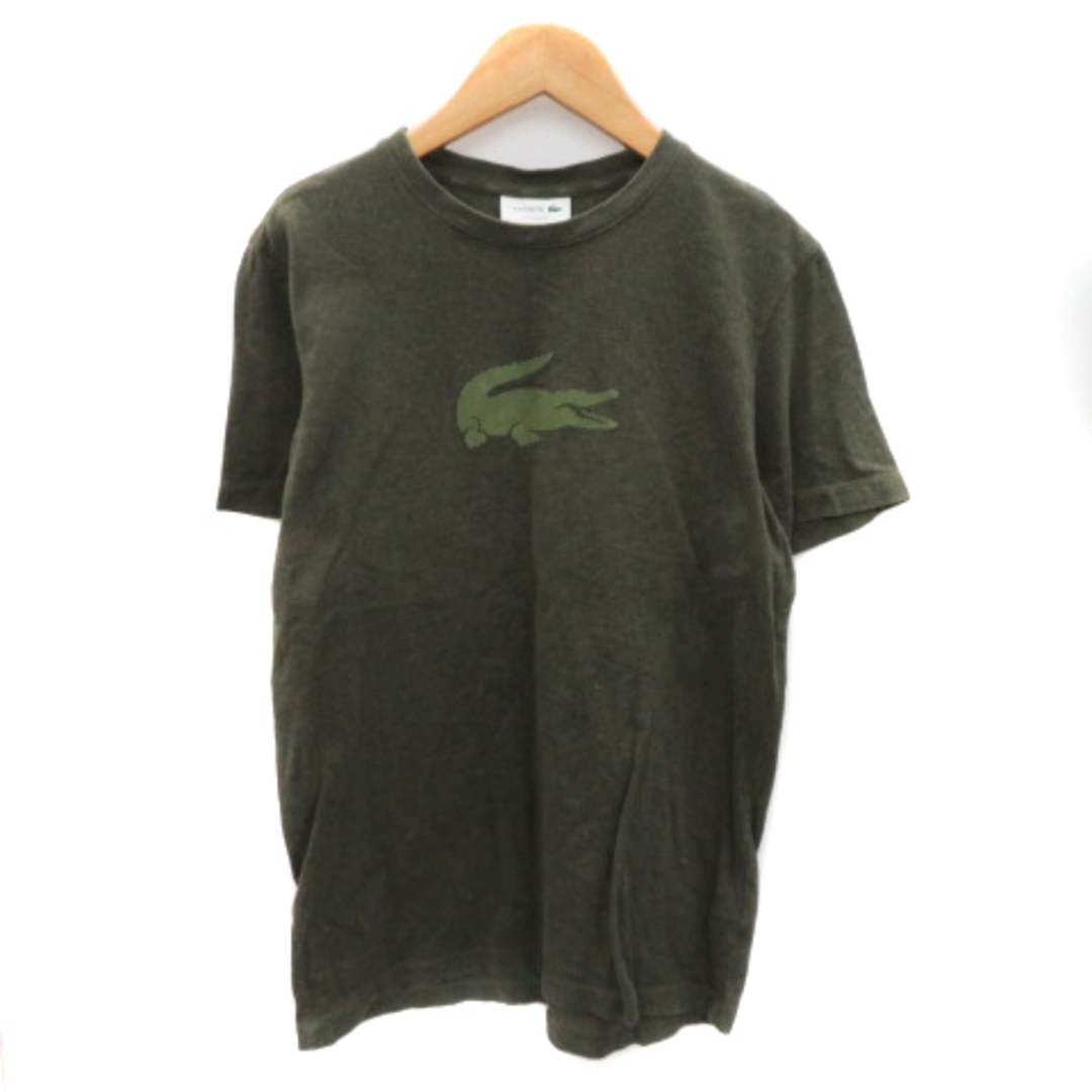 LACOSTE(ラコステ)のラコステ Tシャツ カットソー 半袖 ラウンドネック プリント XS カーキ メンズのトップス(Tシャツ/カットソー(半袖/袖なし))の商品写真