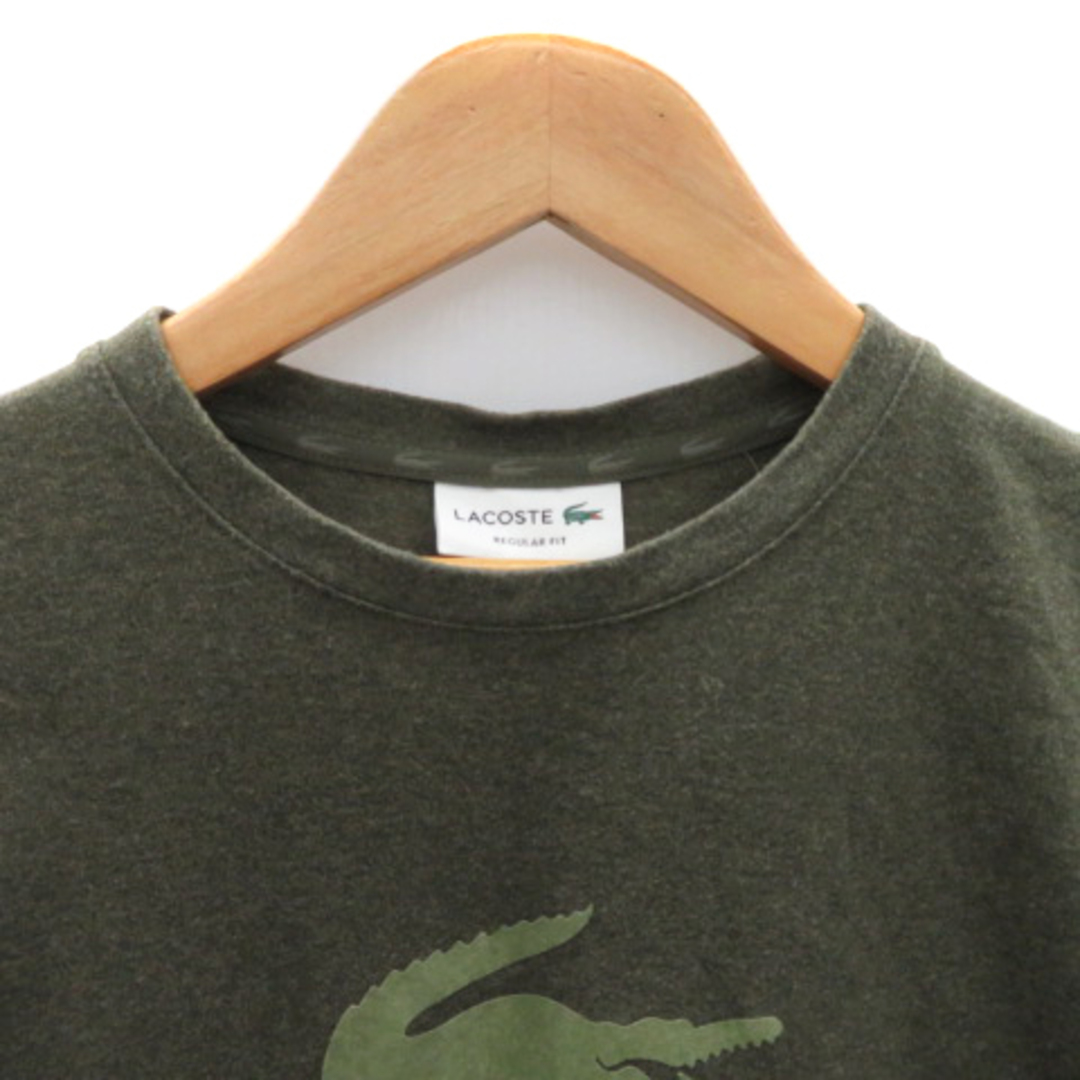 LACOSTE(ラコステ)のラコステ Tシャツ カットソー 半袖 ラウンドネック プリント XS カーキ メンズのトップス(Tシャツ/カットソー(半袖/袖なし))の商品写真