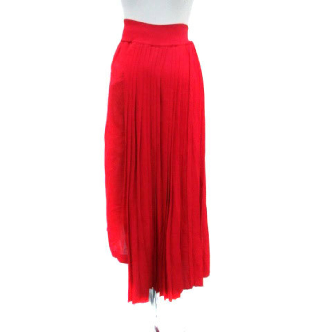 カレンテージ ニットフレアスカート プリーツスカート 2way ロング丈 2 赤 レディースのスカート(ロングスカート)の商品写真