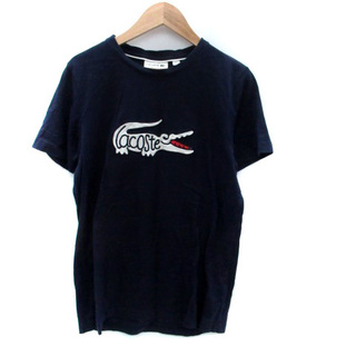 ラコステ(LACOSTE)のラコステ Tシャツ カットソー ラウンドネック 半袖 ロゴ刺繍 2 XS 紺(Tシャツ/カットソー(半袖/袖なし))