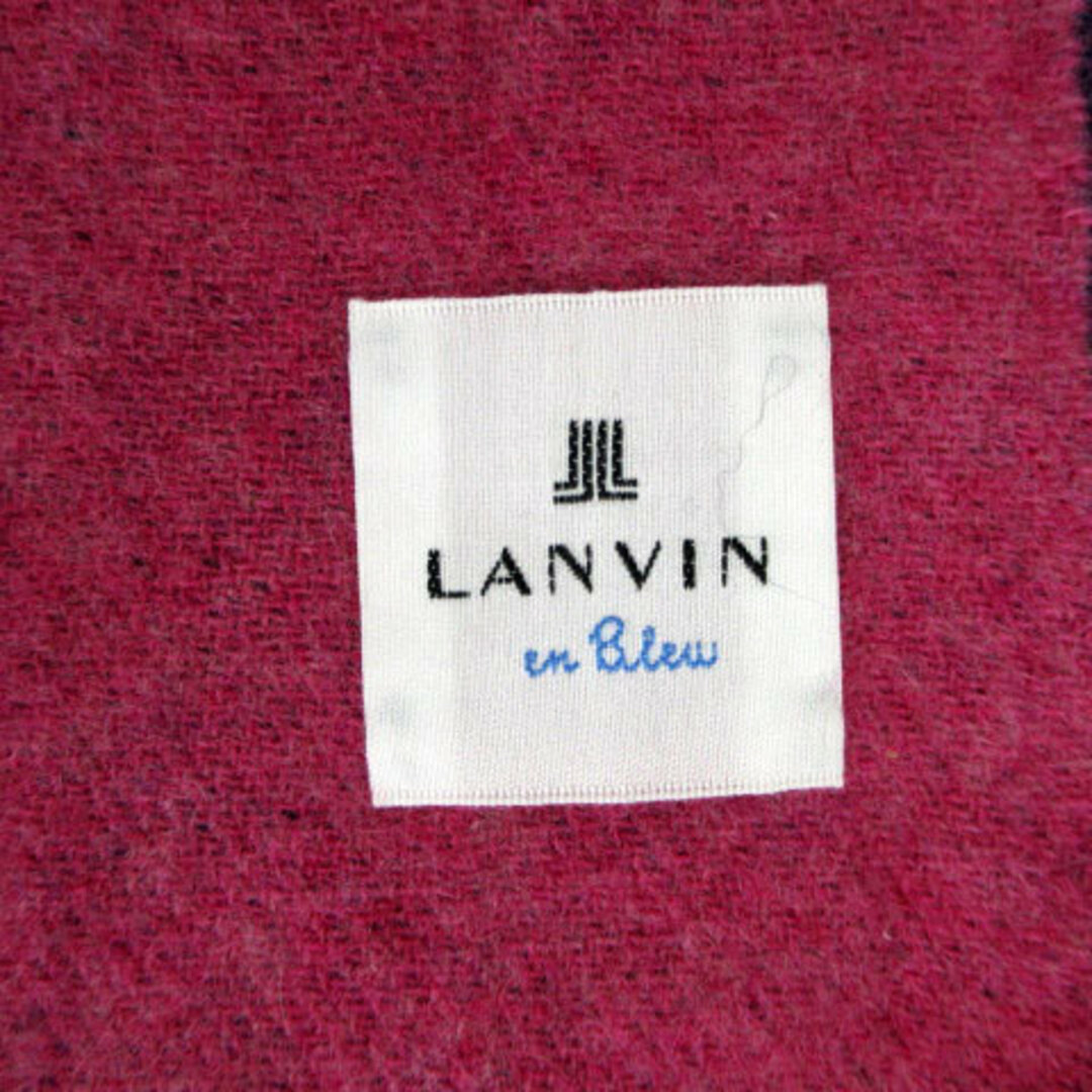 LANVIN en Bleu(ランバンオンブルー)のランバンオンブルー マフラー ストール フリンジ カシミヤ パープル 紫 レディースのファッション小物(マフラー/ショール)の商品写真