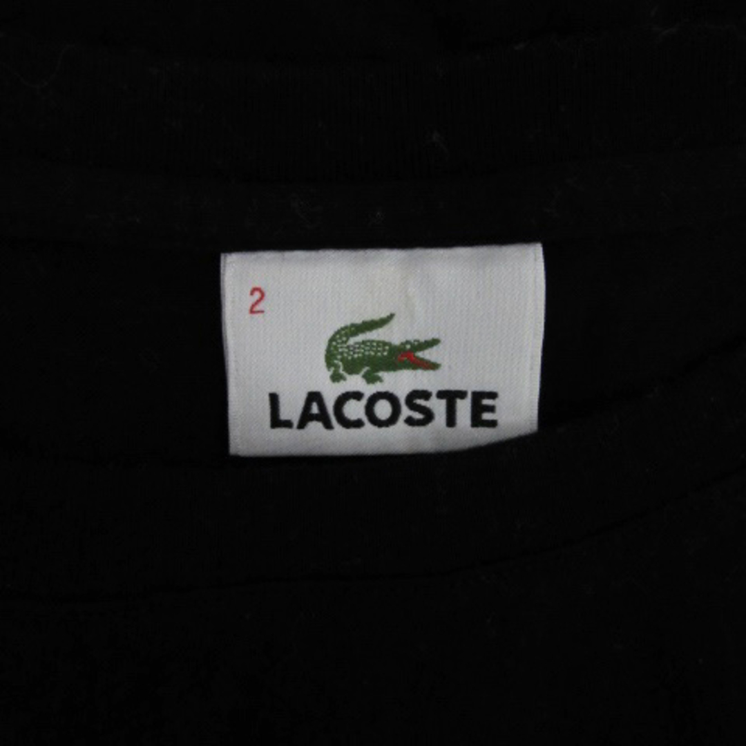 LACOSTE(ラコステ)のラコステ Tシャツ カットソー 半袖 ラウンドネック ロゴワッペン 2 S 黒 レディースのトップス(Tシャツ(半袖/袖なし))の商品写真