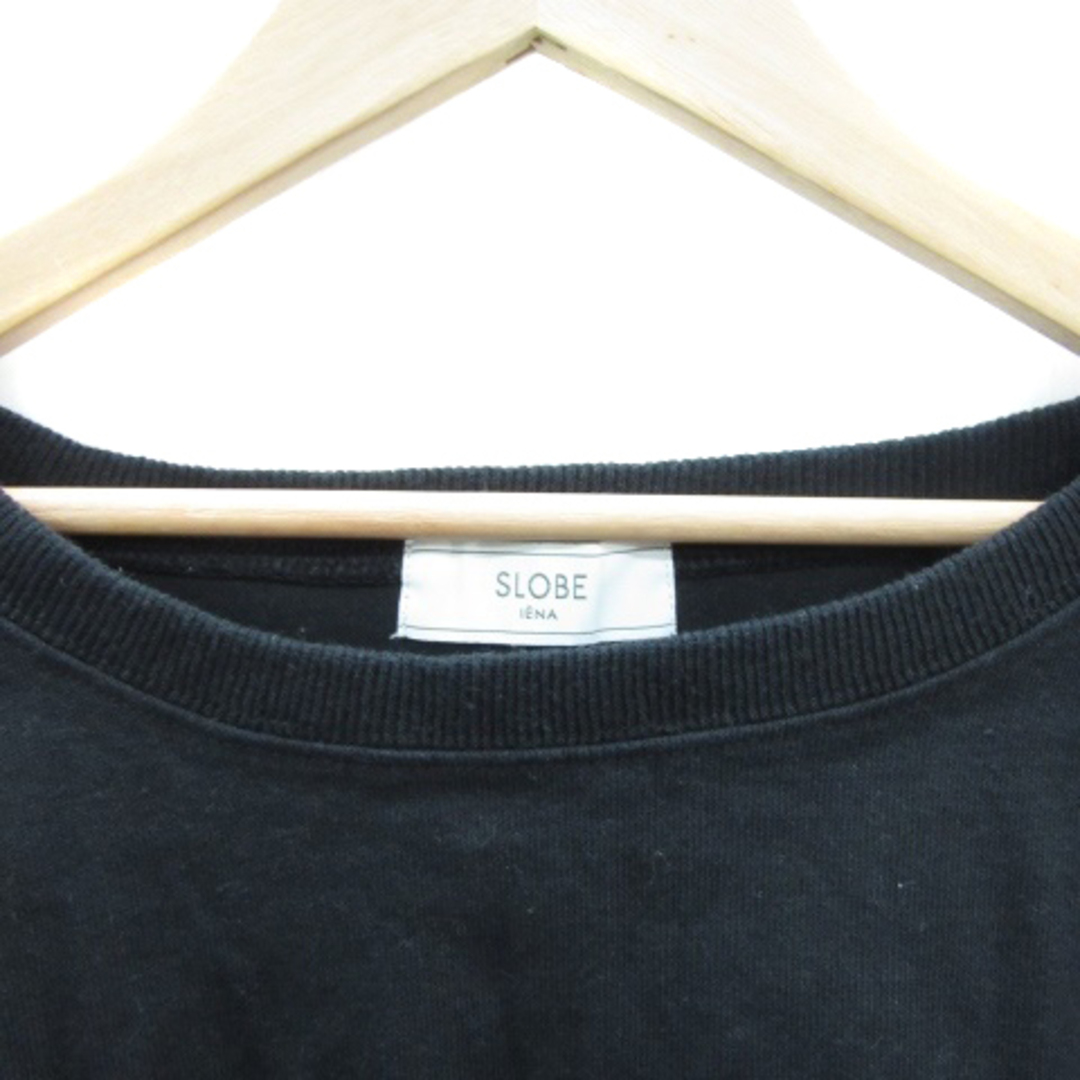 SLOBE IENA(スローブイエナ)のスローブ イエナ Tシャツ カットソー 五分袖 ラウンドネック 無地 ブラック レディースのトップス(その他)の商品写真