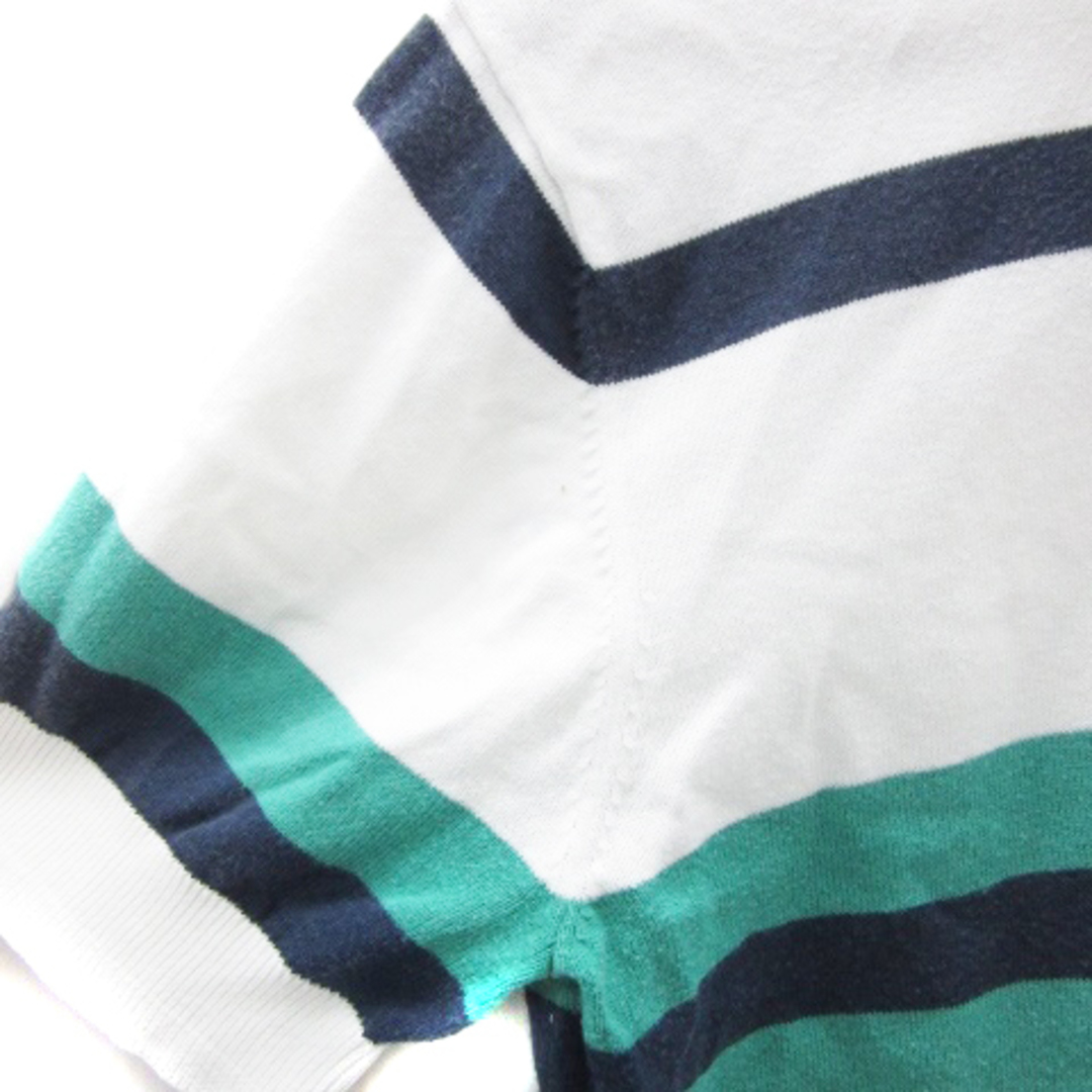 NIKE(ナイキ)のナイキ NIKE ニットシャツ 半袖 ポロカラー ボーダー柄 ワッペン L 緑 メンズのトップス(ニット/セーター)の商品写真