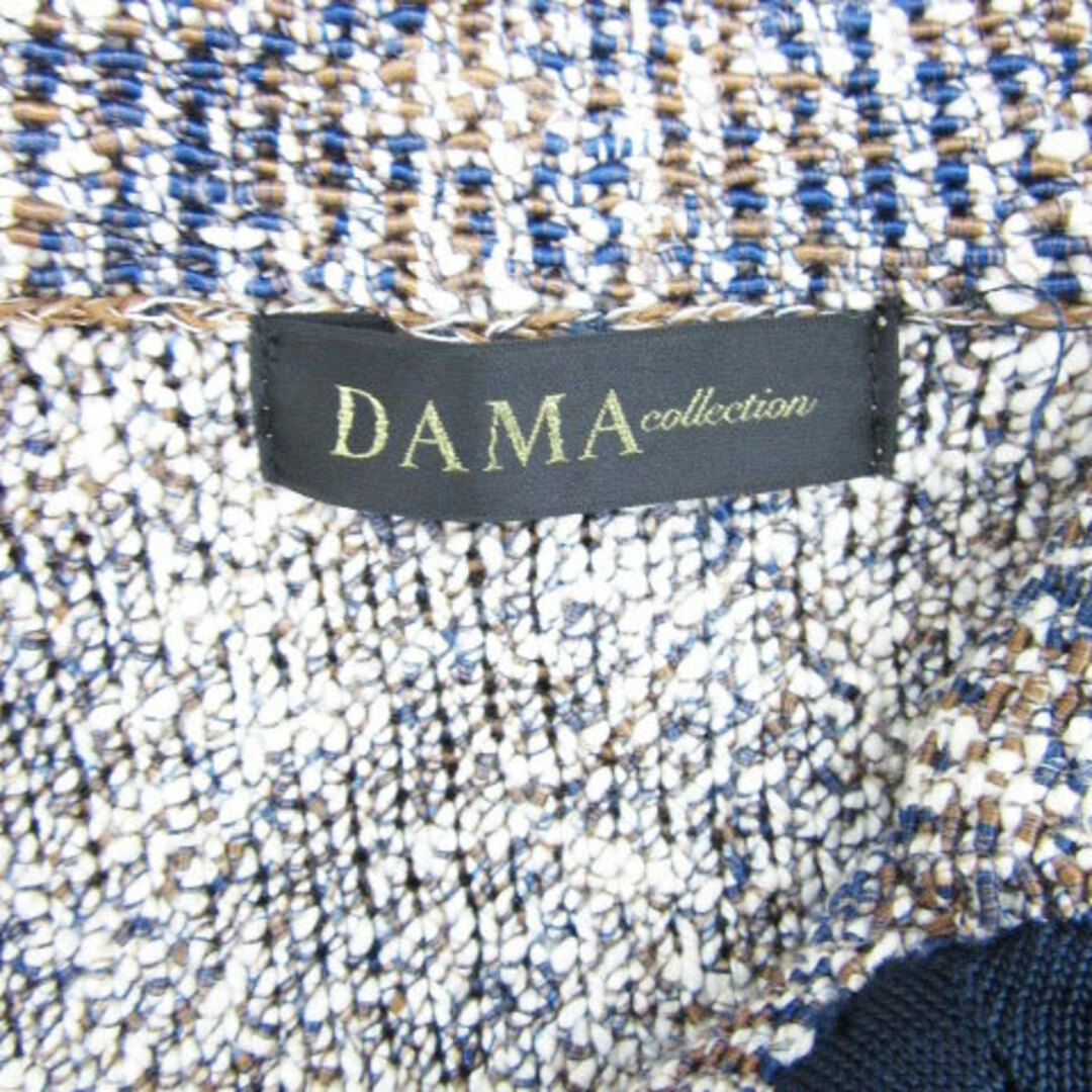 ダーマコレクション ニットテーラードジャケット ミドル丈 マルチカラー S 紺 レディースのジャケット/アウター(その他)の商品写真