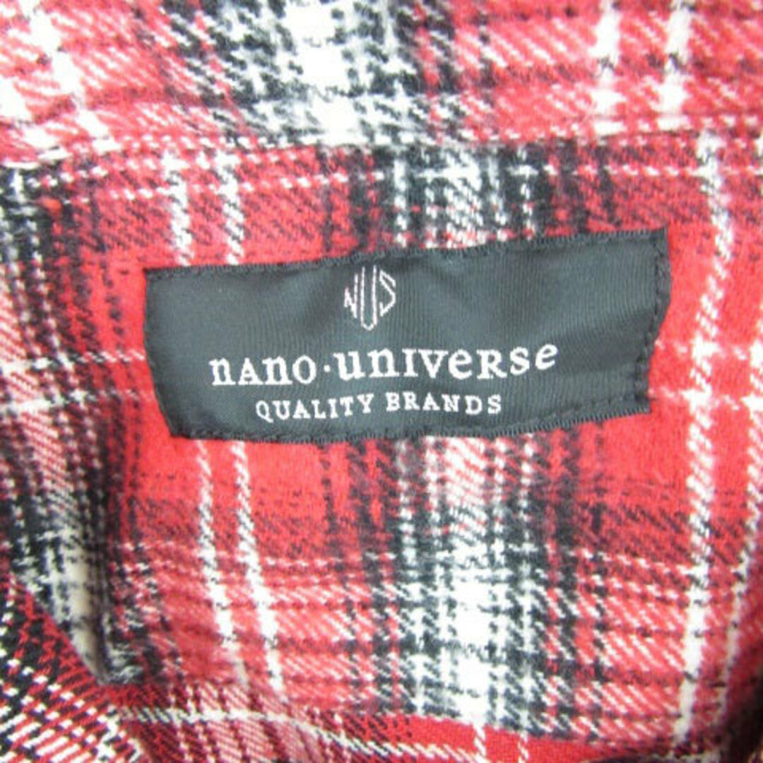 nano・universe(ナノユニバース)のナノユニバース ハンドステッチシャツ カジュアルシャツ 長袖 チェック柄 S 赤 メンズのトップス(シャツ)の商品写真