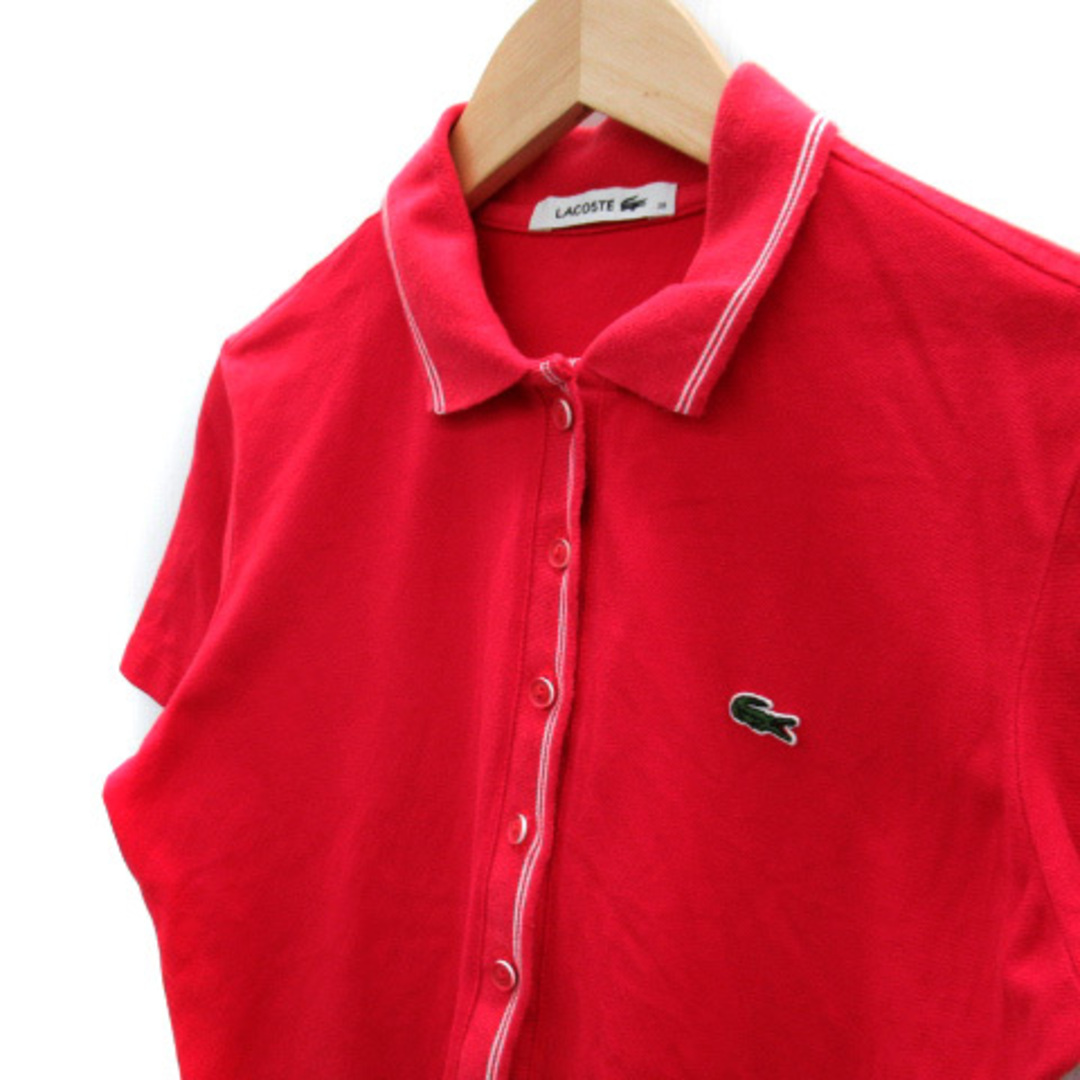 LACOSTE(ラコステ)のラコステ LACOSTE ポロシャツ 半袖 ポロカラー 無地 38 L レッド レディースのトップス(ポロシャツ)の商品写真