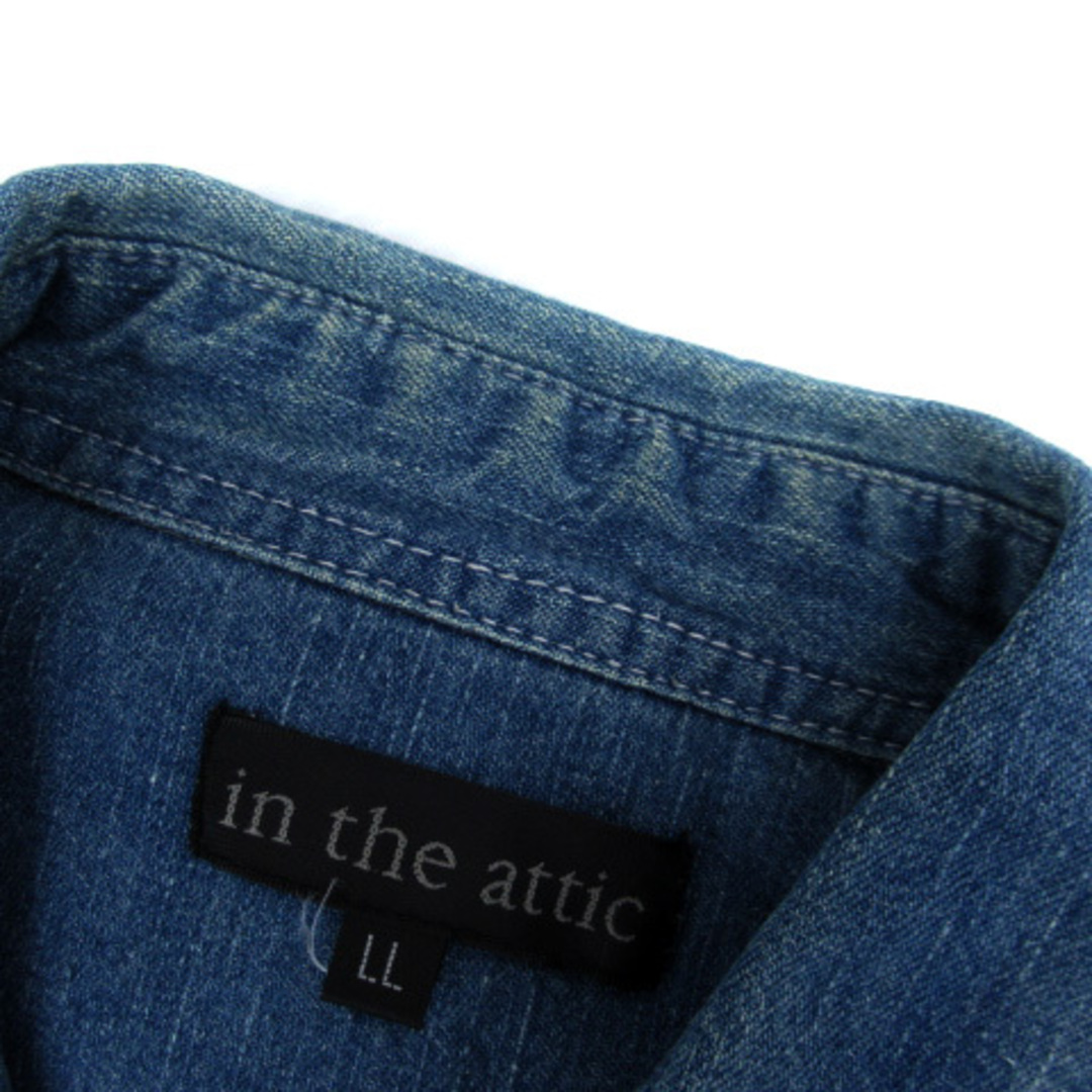 in the attic(インジアティック)のインジアティック デニムシャツ ワークシャツ 長袖 刺繍 LL 青 ブルー メンズのトップス(シャツ)の商品写真