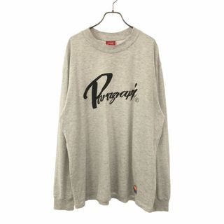 パラグラフ ロゴプリント 長袖 Tシャツ ライトグレー PARAGRAPH ロンT メンズ 古着 【240427】(Tシャツ/カットソー(七分/長袖))