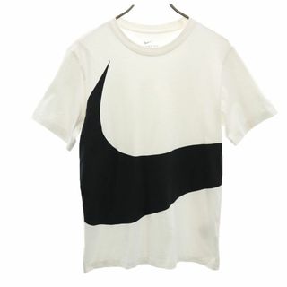 ナイキ(NIKE)のナイキ ビッグスウッシュロゴ 半袖 Tシャツ S ホワイト NIKE スウォッシュ メンズ 古着 【240427】 メール便可(Tシャツ/カットソー(半袖/袖なし))