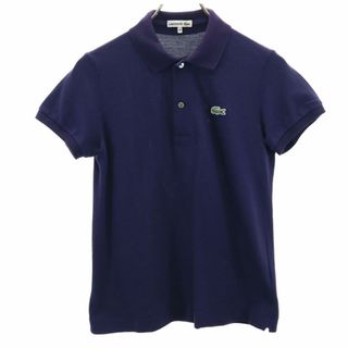 ラコステ(LACOSTE)のラコステ 日本製 半袖 ポロシャツ 40 ネイビー LACOSTE 鹿の子 レディース 古着 【240427】 メール便可(ポロシャツ)