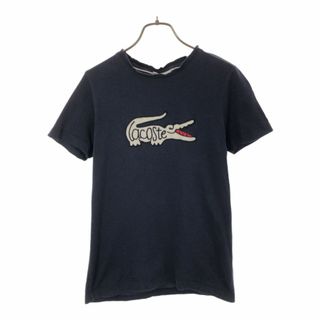 ラコステ(LACOSTE)のラコステ ロゴ刺繍 半袖 Tシャツ XS ネイビー LACOSTE メンズ 古着 【240427】 メール便可(Tシャツ/カットソー(半袖/袖なし))