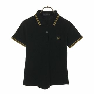 フレッドペリー(FRED PERRY)のフレッドペリー イギリス製 ロゴ刺繍 半袖 ポロシャツ 38 ブラック FRED PERRY 鹿の子地 レディース 古着 【240427】 メール便可(ポロシャツ)