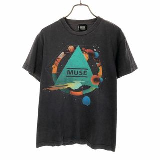 ミューズ(Mew's)のミューズ プリント 半袖 バンド Tシャツ ネイビー系 MUSE レディース 古着 【240427】 メール便可(Tシャツ(半袖/袖なし))