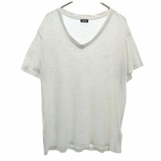 ディーゼル(DIESEL)のディーゼル 半袖 Vネック Tシャツ L グレーホワイト系 DIESEL メンズ 古着 【240427】 メール便可(Tシャツ/カットソー(半袖/袖なし))