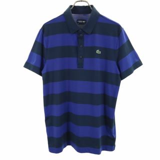 ラコステ(LACOSTE)のラコステ ボーダー 半袖 ポロシャツ M ネイビー系 LACOSTE メンズ 古着 【240427】(ポロシャツ)