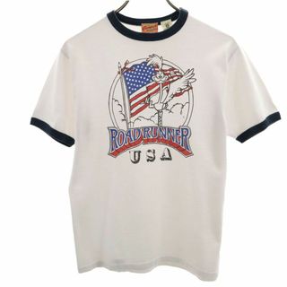 チェスウィック USA製 ロードランナー 半袖 リンガー Tシャツ S ホワイト CHESWICK メンズ 古着 【240427】 メール便可(Tシャツ/カットソー(半袖/袖なし))