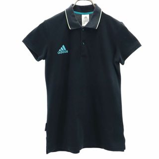 アディダス(adidas)のアディダス 半袖 ポロシャツ L ブラック adidas 鹿の子 レディース 古着 【240427】 メール便可(ポロシャツ)