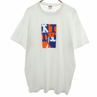 JERZEES - ジャージーズ プリント 半袖 Tシャツ XL ホワイト JERZEES メンズ 古着 【240427】 メール便可