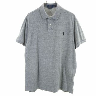 ポロラルフローレン(POLO RALPH LAUREN)のポロラルフローレン 半袖 ポロシャツ XL グレー POLO RALPH LAUREN CUSTOM SLIM FIT メンズ 古着 【240427】(ポロシャツ)