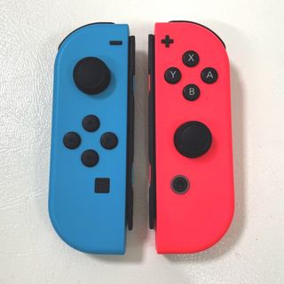 ニンテンドースイッチ(Nintendo Switch)のニンテンドーSwitch ジョイコン 左右セット 純正品 ネオンレッド ブルー(その他)